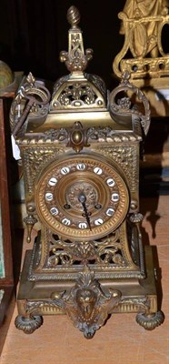 Lot 235 - Brass mantel clock