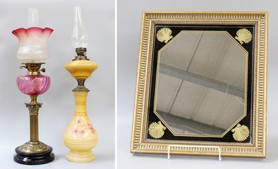 Lot 138 - A Gilt Framed Verre Eglomise Mirror, decorated...