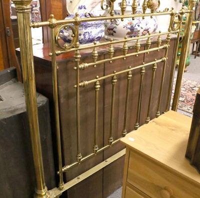 Lot 1230 - A 20th Century Brass Double Bedstead, 139cm by...