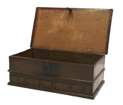 Lot 1109 - A Late 17th Century Oak Hinged Box,...