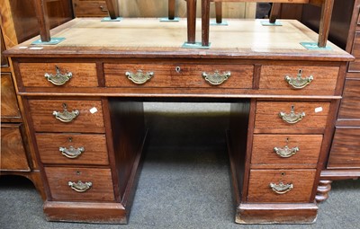 Lot 1368 - A Leather Inset Mahogany Twin Pedestal Desk of...