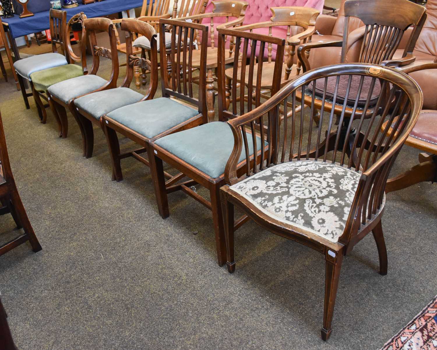 Lot 1298 - Seven Assorted 19th Century Chairs, including...