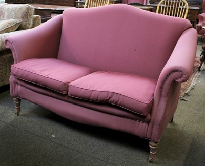 Lot 1329 - A Modern Two Seat Camel Back Sofa, in George...