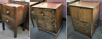 Lot 1311 - A George III Mahogany Tray Top Washstand, with...