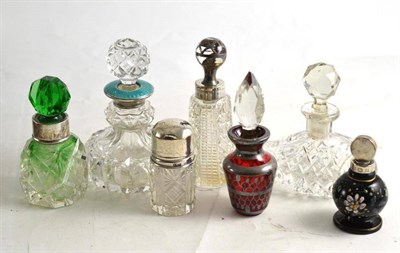 Lot 245 - Seven glass scent bottles