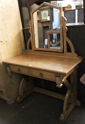 Lot 1297 - A 20th Century Inlaid Oak Dressing Table, in...