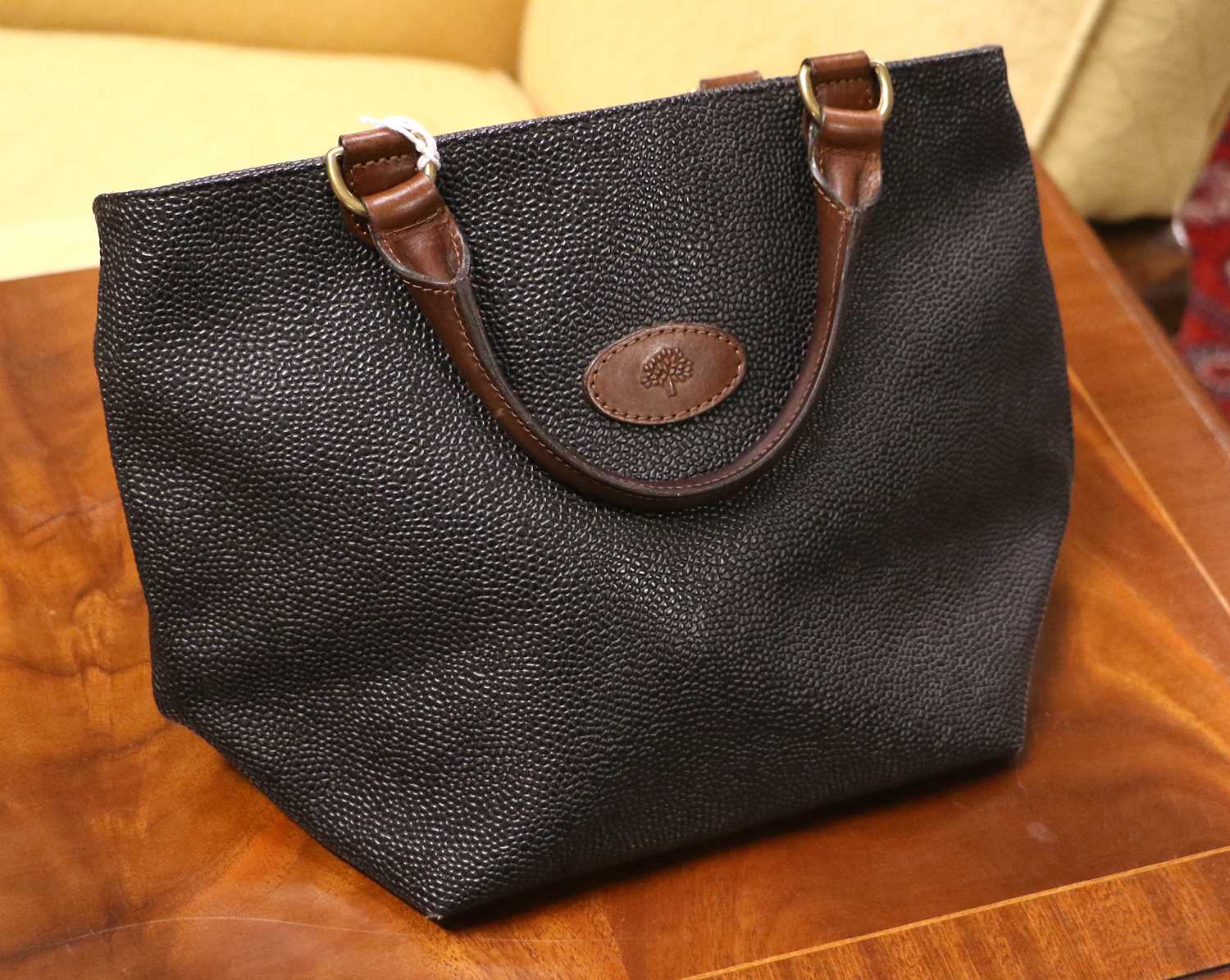 Lot 320 - A Mulberry Black Scotch Grain Tote Bag, with...