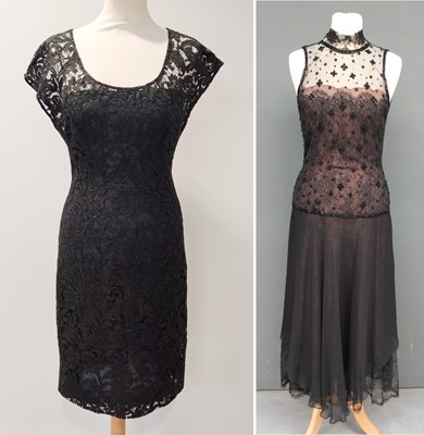 Lot 1085 - Prada Black Lace Mounted Dress, sleeveless...