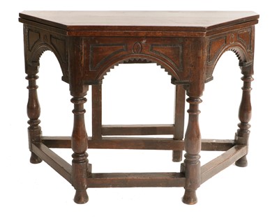 Lot 1085 - An Early 18th Century Joined Oak CredenceTable,...