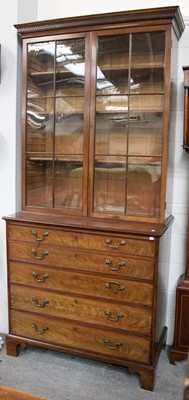 Lot 1137 - A George III Mahogany Secretaire Bookcase,...