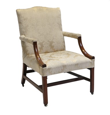 Lot 292 - A George III Mahogany Library Armchair, late...