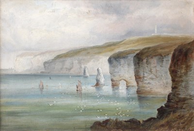 Lot 1286 - R* Stubbs (19th Century) Coastal scene with...