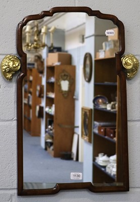 Lot 97 - A Walnut Framed Wall Mirror with Gilt Rams...