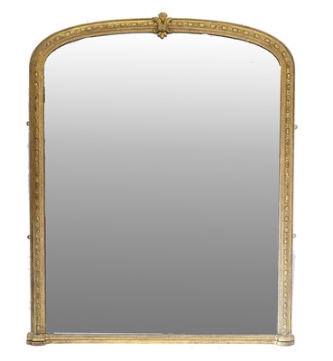 Lot 305 - A Victorian Gilt and Gesso Overmantel Mirror,...