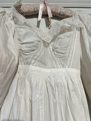 Lot 2249 - Circa 1830s Century White Cotton Dress with...