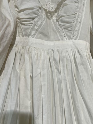 Lot 2249 - Circa 1830s Century White Cotton Dress with...