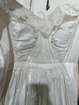 Lot 2249 - Circa 1830s Century White Cotton Dress with...