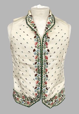 Lot 2246 - Gents 19th Century Cream Silk Waistcoat with...