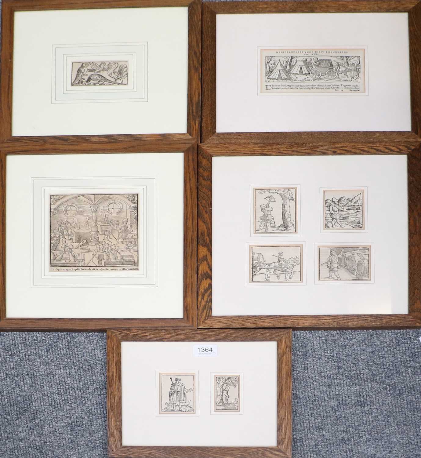 Lot 1364 - A Collection of Nine Early Woodcuts,...