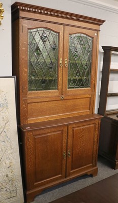 Lot 1170 - A Shapland and Petter Oak Bookcase, 111cm by...