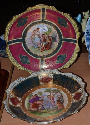 Lot 272 - Two 'Vienna' porcelain plaques decorated with Classical figures and gilt borders