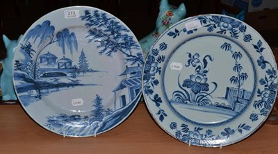 Lot 273 - Two English Delft chargers