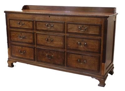 Lot 1106 - A George III Oak and Mahogany-Crossbanded...