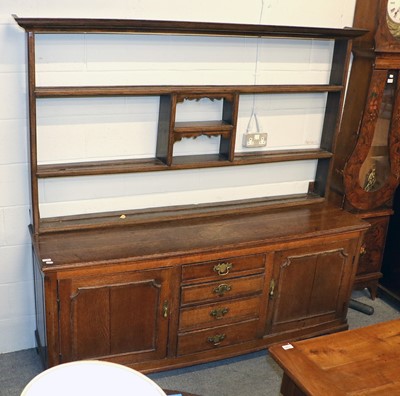 Lot 1171 - An 18th Century Oak Dresser and Rack, 185cm by...