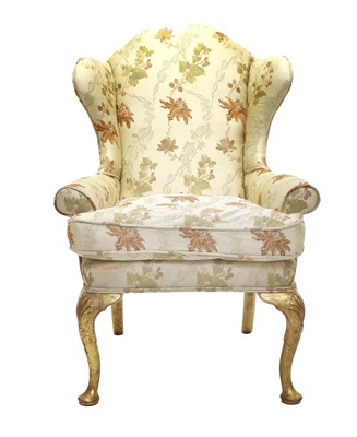 Lot 1335 - A George III-Style Wing-Back Armchair,...