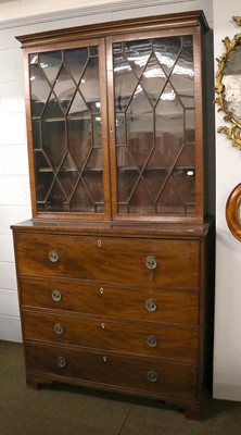 Lot 1226 - A George III Mahogany Secretaire Bookcase,...