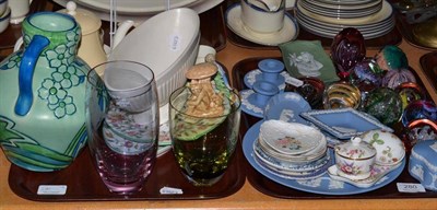 Lot 280 - Two trays of decorative china and paperweights