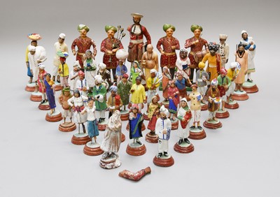 Lot 101 - A Group of Polychrome Painted Indian Figures,...