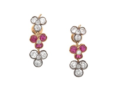 Lot 2288 - A Pair of Early 20th Century Ruby and Diamond...