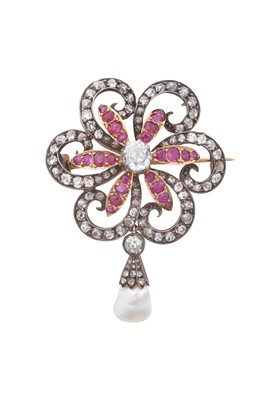 Lot 2287 - A Victorian Ruby, Diamond and Pearl...