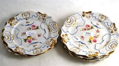 Lot 285 - Five 19th century decorative pottery plates