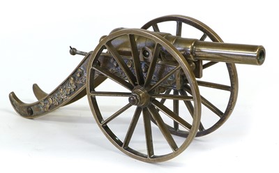 Lot 137 - A Victorian Bronze Desk Cannon, with 17cm four...