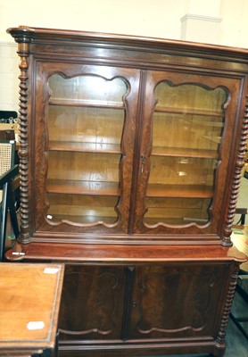 Lot 84 - A Large Continental Mahogany Glazed Bookcase,...