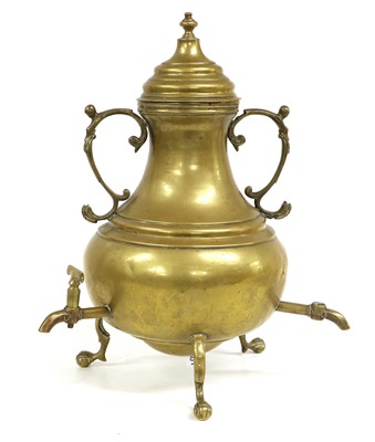 Lot 291 - An English Brass Tea Urn and Cover, circa 1730,...