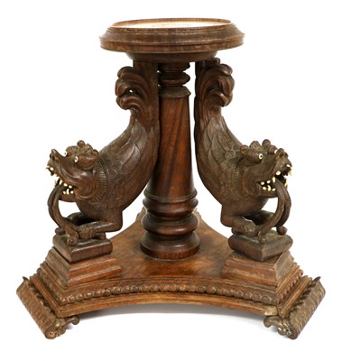 Lot 226 - A Burmese Bone-Mounted Hardwood Vase Stand,...