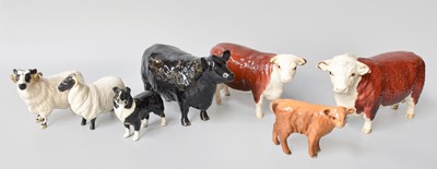 Lot 19 - Beswick Cattle Comprising: Hereford Bull and...