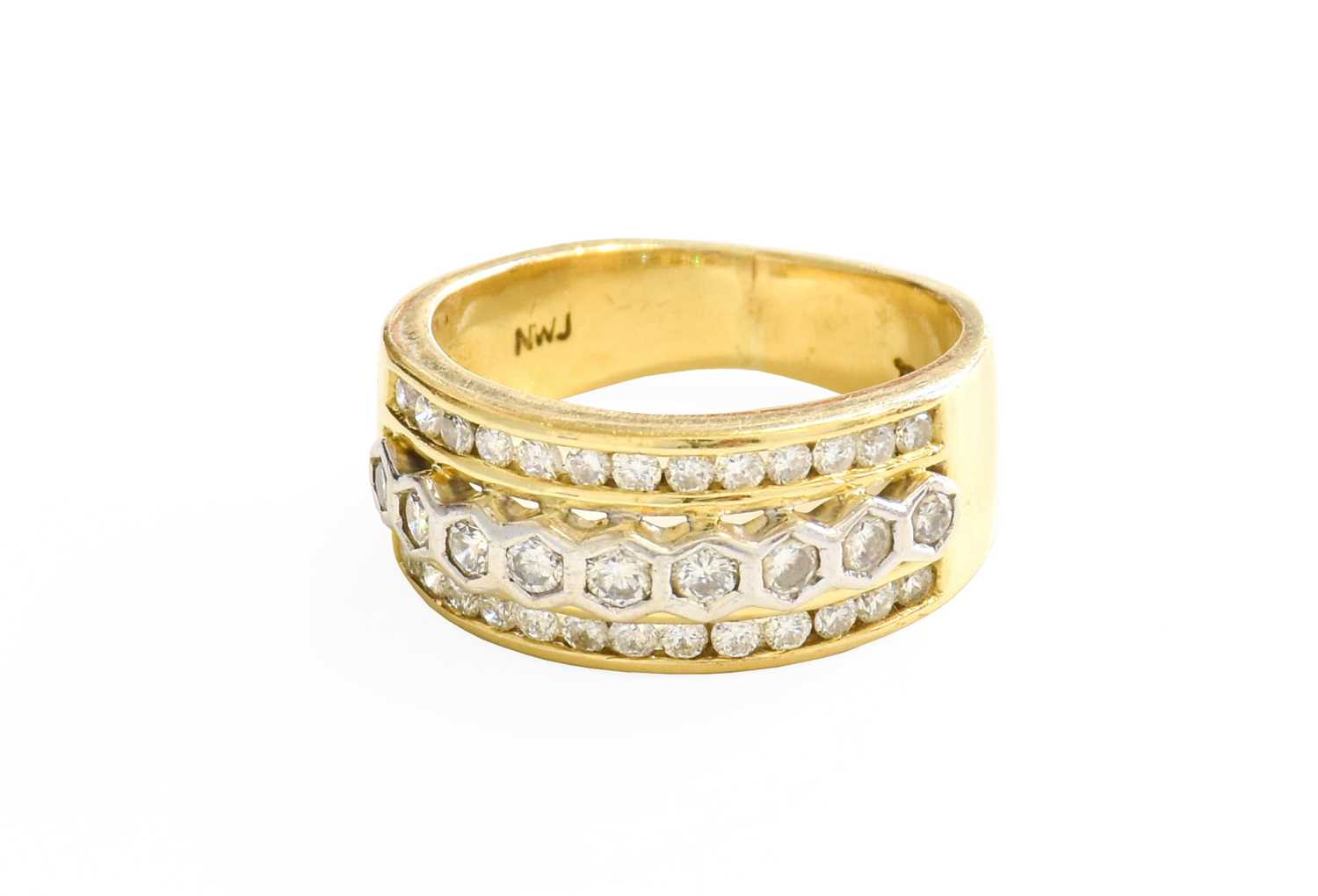 Lot 223 A Diamond Ring Three Rows Of Round lot-223-a-diamond-ring-three-rows-of-round