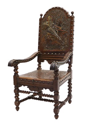 Lot 1114 - A Late 19th Century Carved Oak and...