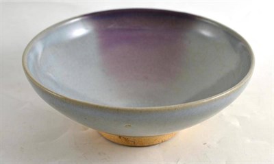 Lot 305 - Chinese Junyao bowl with purple splash, the base unglazed, Yuan/Ming type, diameter 19cm