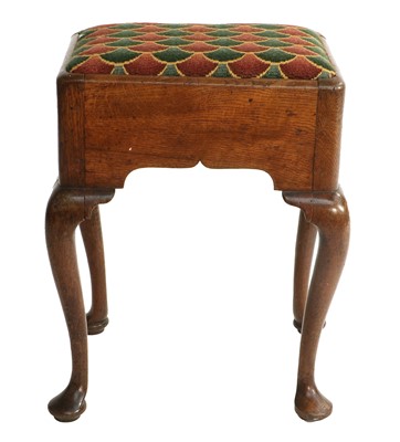 Lot 1124 - A George II Joined Oak Dressing Stool, with...