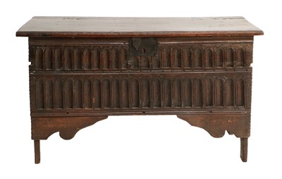 Lot 1098 - A Charles II Oak Chest, late 17th century, the...