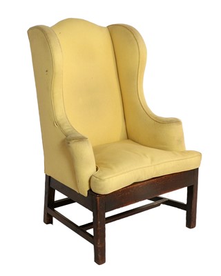 Lot 1223 - A George III Wing-Back Chair, recovered in...