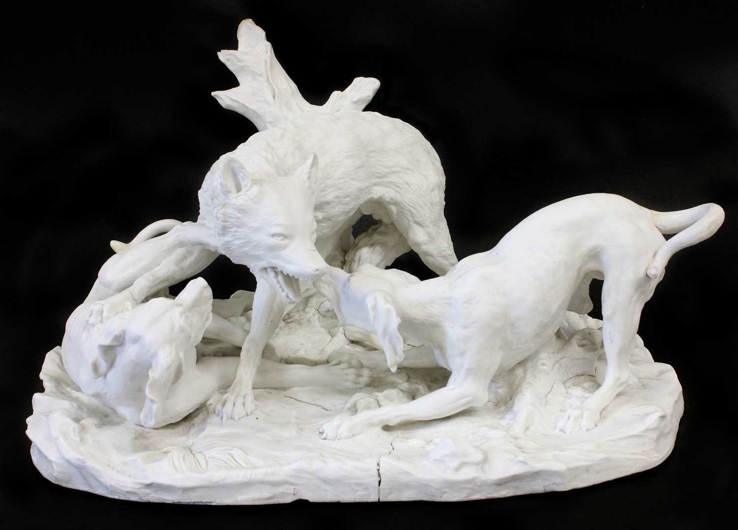 Lot 135 - A Sèvres Porcelain Biscuit Hunting Table...