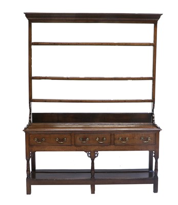 Lot 1086 - A George III Oak and Mahogany-Crossbanded...