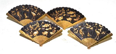 Lot 311 - Four Japanese gilt bronze menu holders