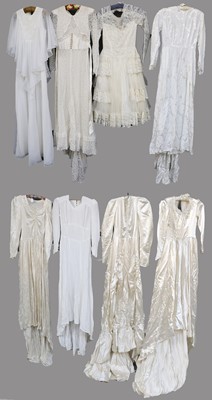 Lot 2167 - 20th Century Wedding Dresses, comprising a...